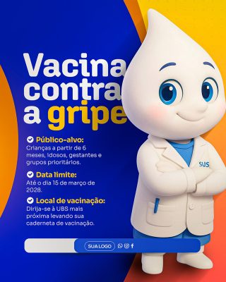 Campanha de Vacinação Social Media PSD Editável