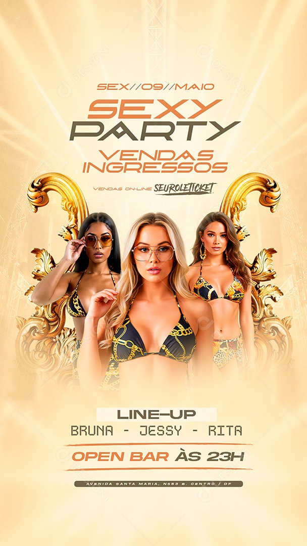 Story Flyer Sexy Party Social Media PSD Editável