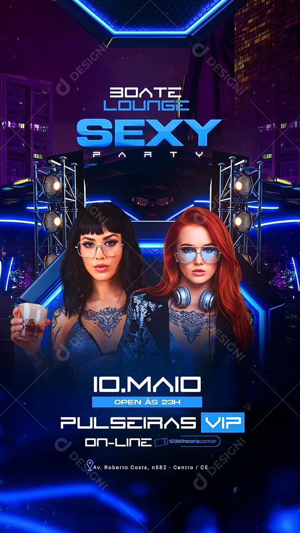 Story Social Media Flyer Sexy Party PSD Editável