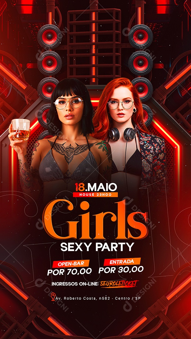 Story Flyer Girls Sexy Party Social Medai PSD Editável