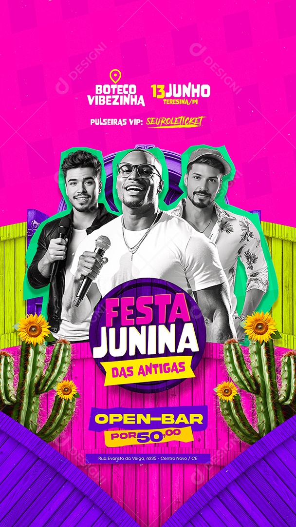 Story Flyer São João Festa Junina Das Antigas Social Media PSD Editável