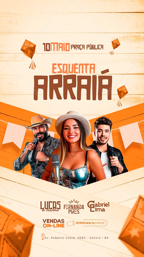 Story Flyer São João Esquenta Arraiá Social Media PSD Editável