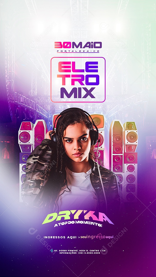 Story Flyer Eletro Mix Dryka Social Media PSD Editável