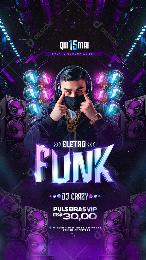 Story Flyer Eletro Funk Social Media PSD Editável