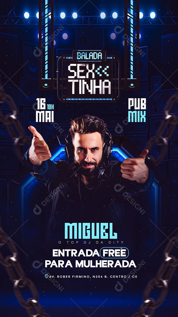 Story Flyer Sextinha Miguel Social Media PSD Editável