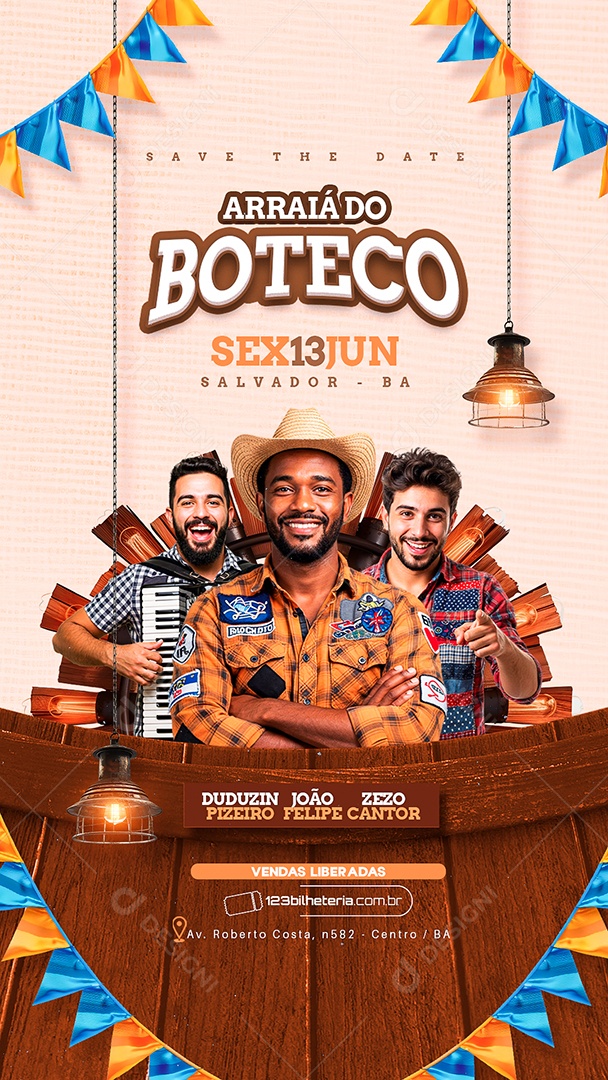 Story Flyer Próximos Shows São João Social Media PSD Editável