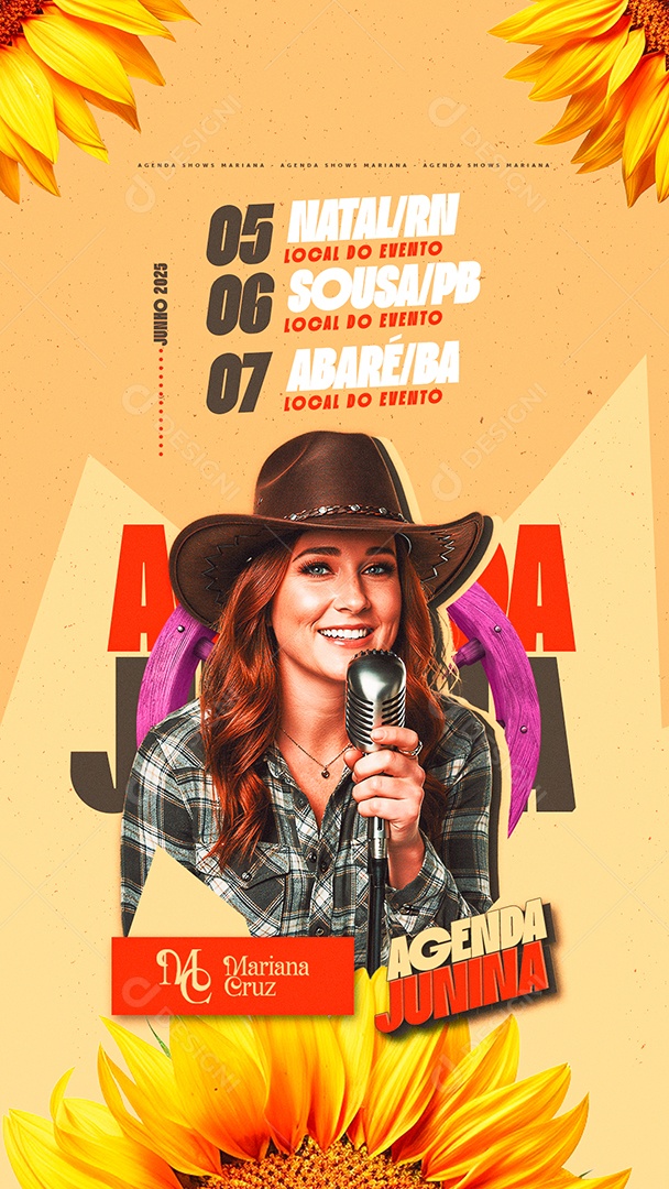 Story Flyer Próximos Shows São João Social Media PSD Editável
