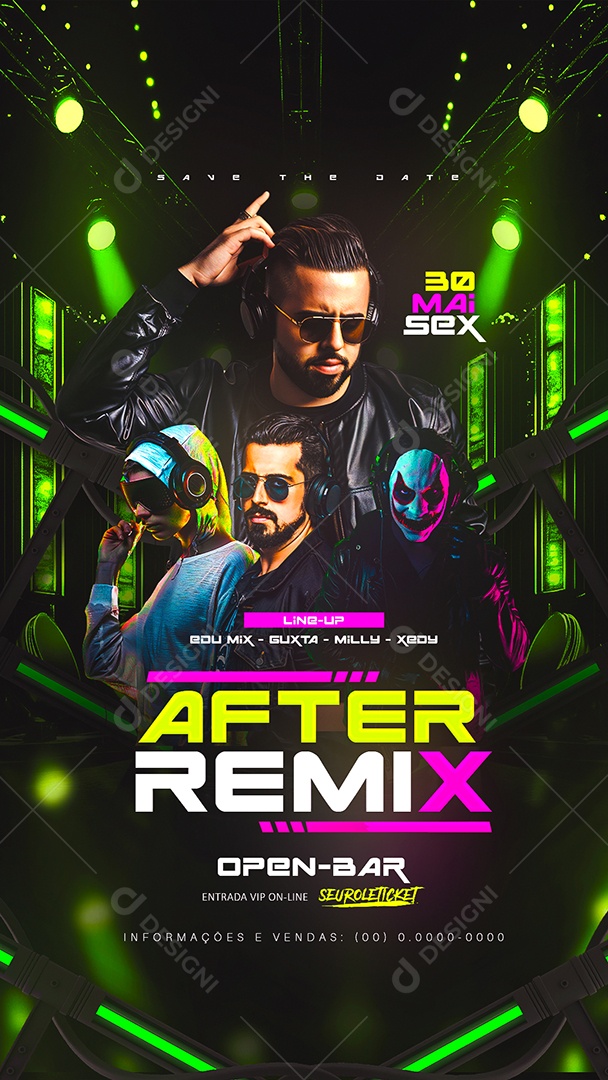 Story Flyer After Remix Social Media PSD Editável