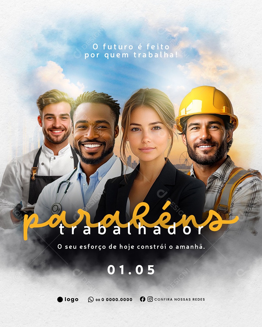 Dia Do Trabalhador 01 de Maio Social Media PSD Editável