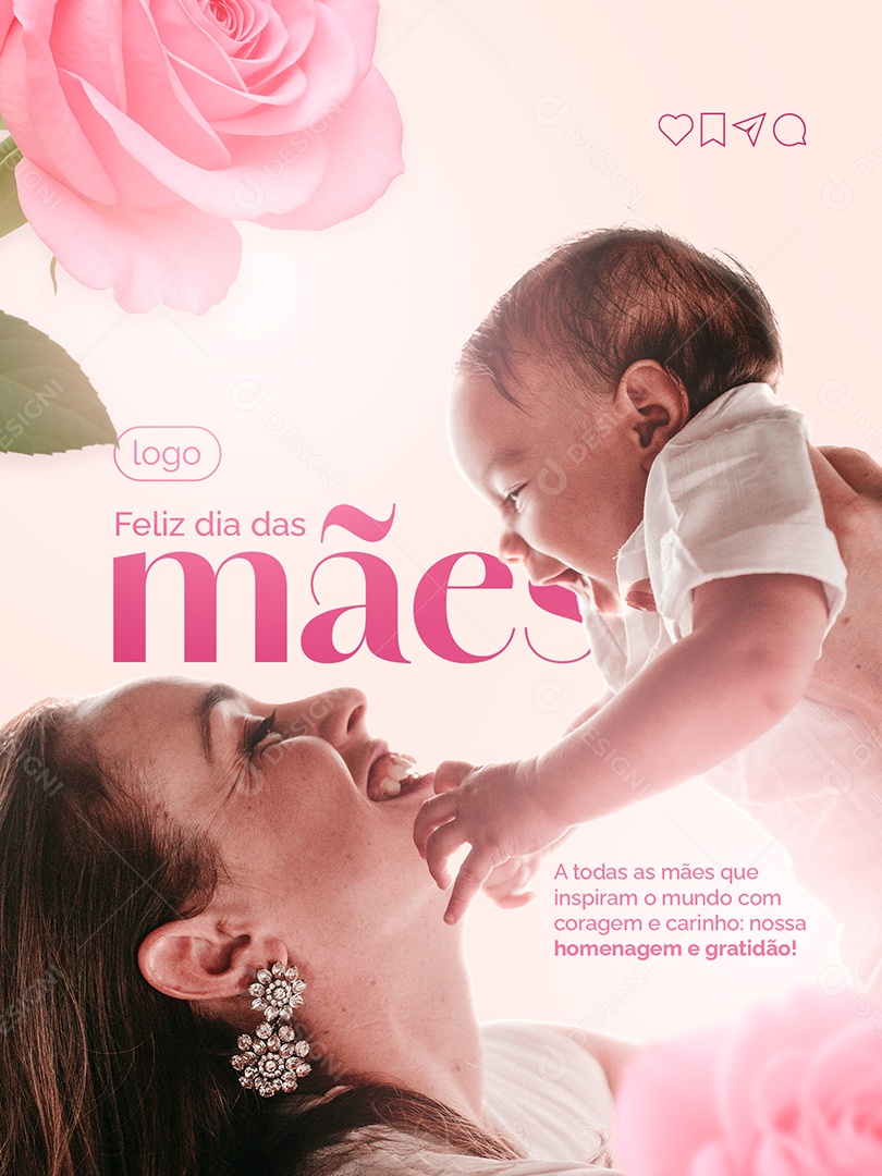 Social Media Feliz Dia Das Mães PSD Editável