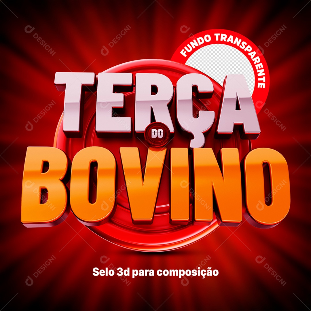 Selo 3D Terça do Bovino PSD Editável