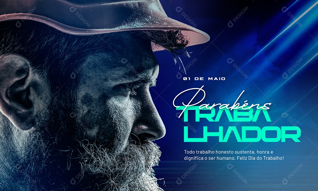 Banner Parabéns Trabalhador 01 de Maio Social Media PSD Editável