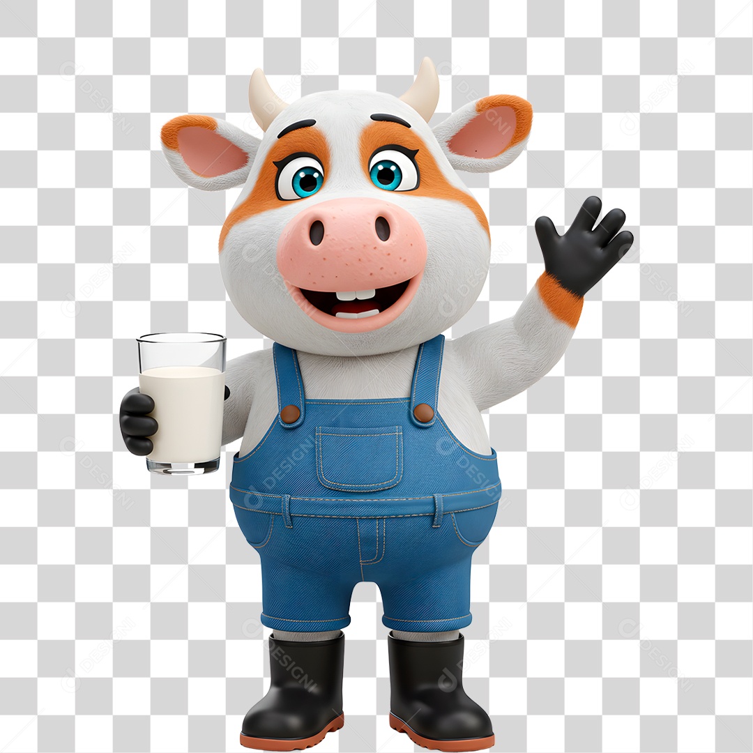 Mascote Vaca PNG Transparente