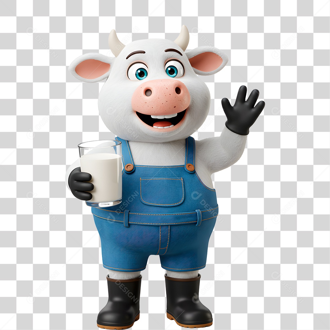 Mascote Vaca PNG Transparente