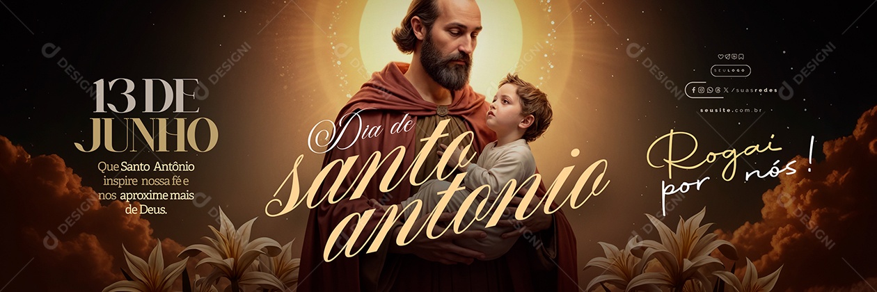 Carrossel Dia de Santo Antônio 13 de Junho Social Media PSD Editável