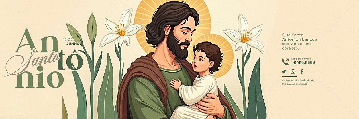 Carrossel Dia de Santo Antônio 13 de Junho Social Media PSD Editável