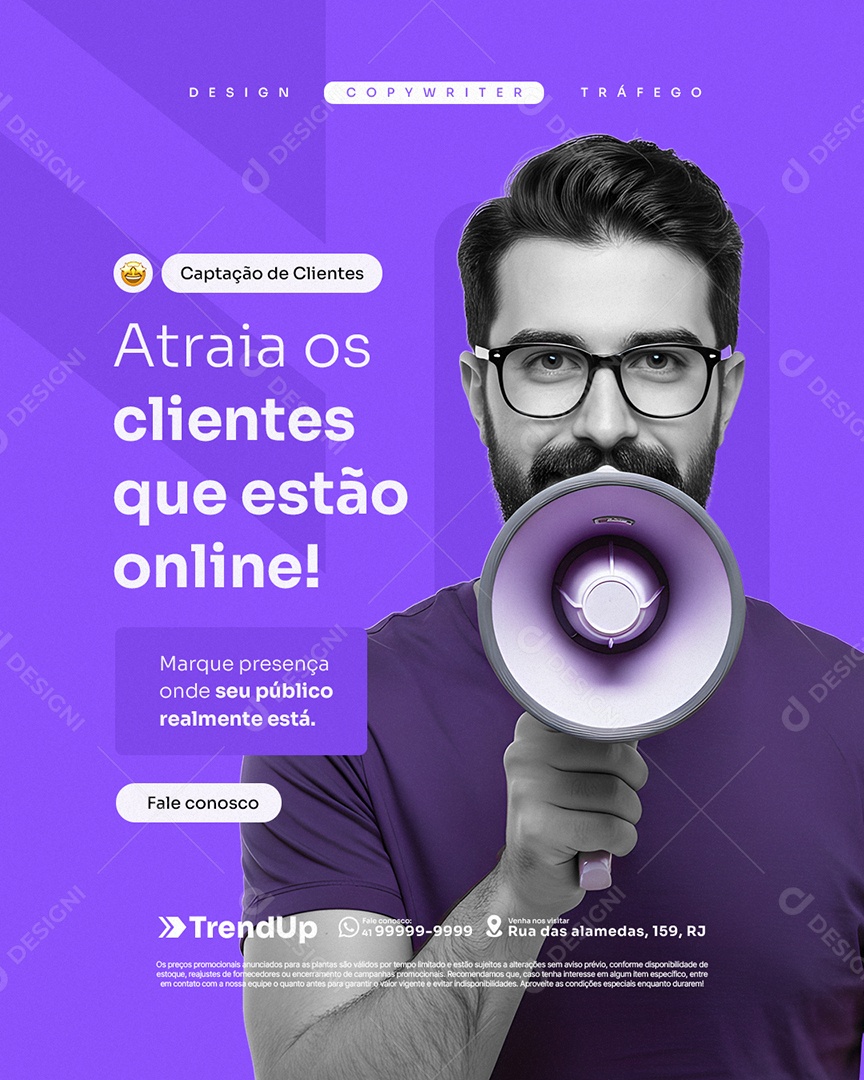 Marketing Digital Captação de Clientes Social Media PSD Editável