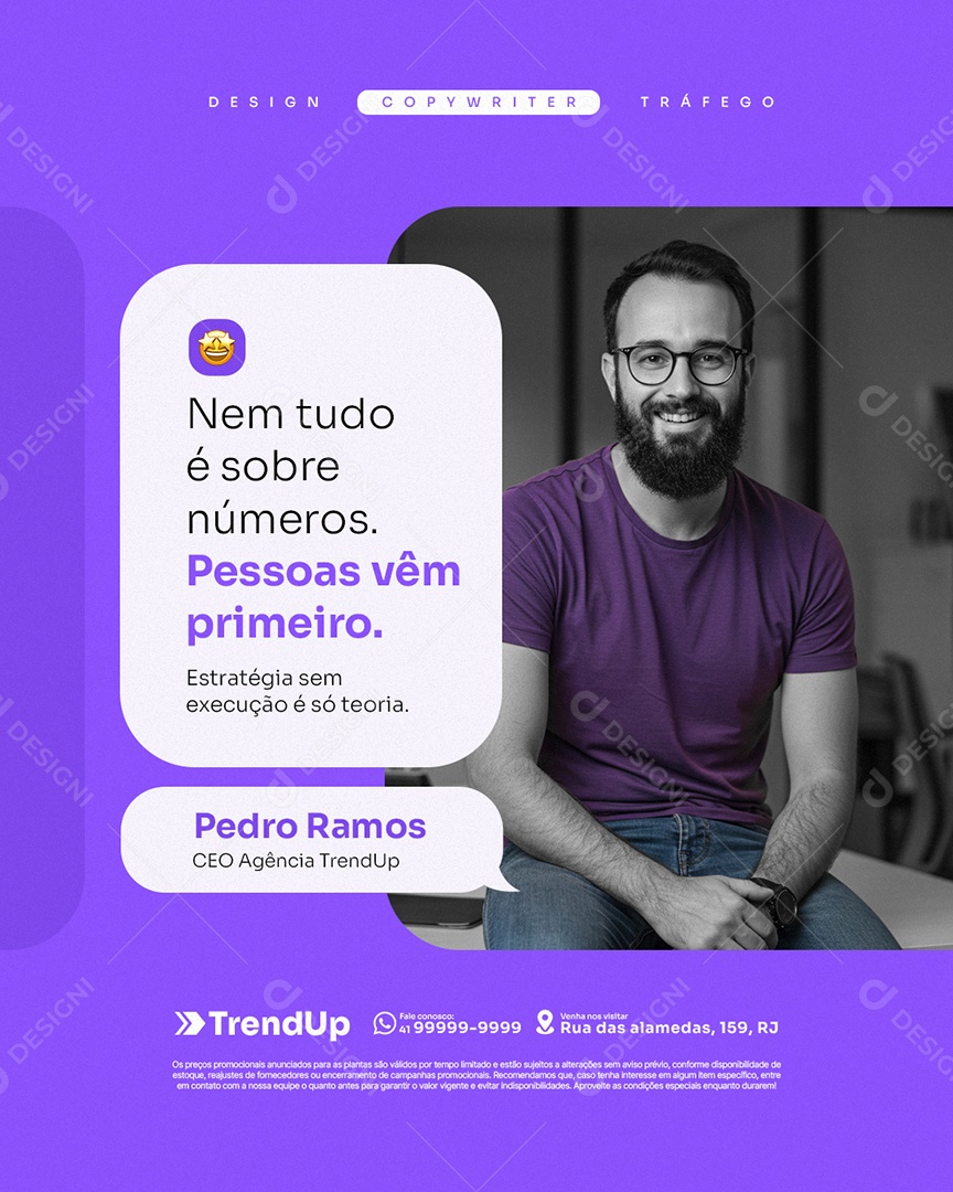 Marketing Digital Nem Tudo é Sobre Números Social Media PSD Editável
