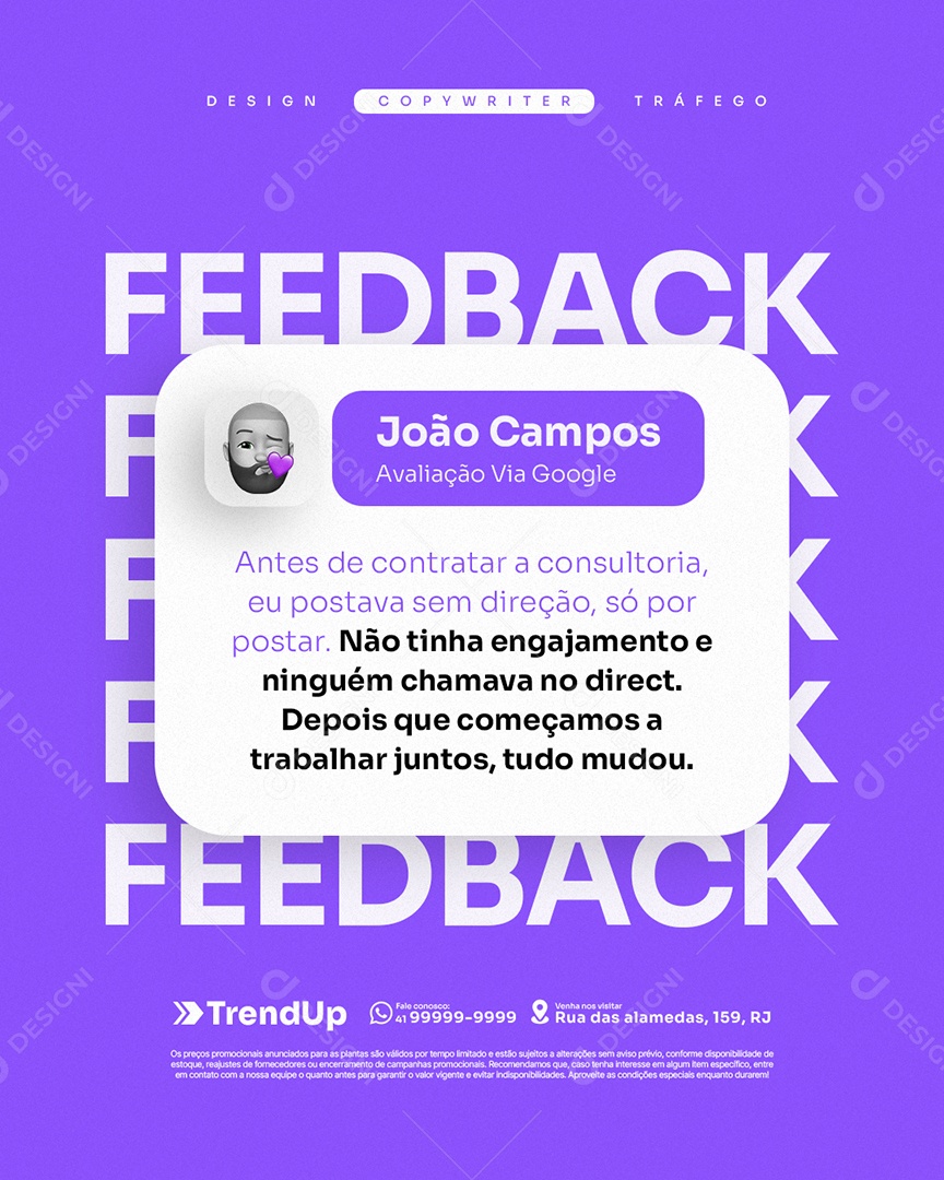 Marketing Digital Feedback João Campos Social Media PSD Editável