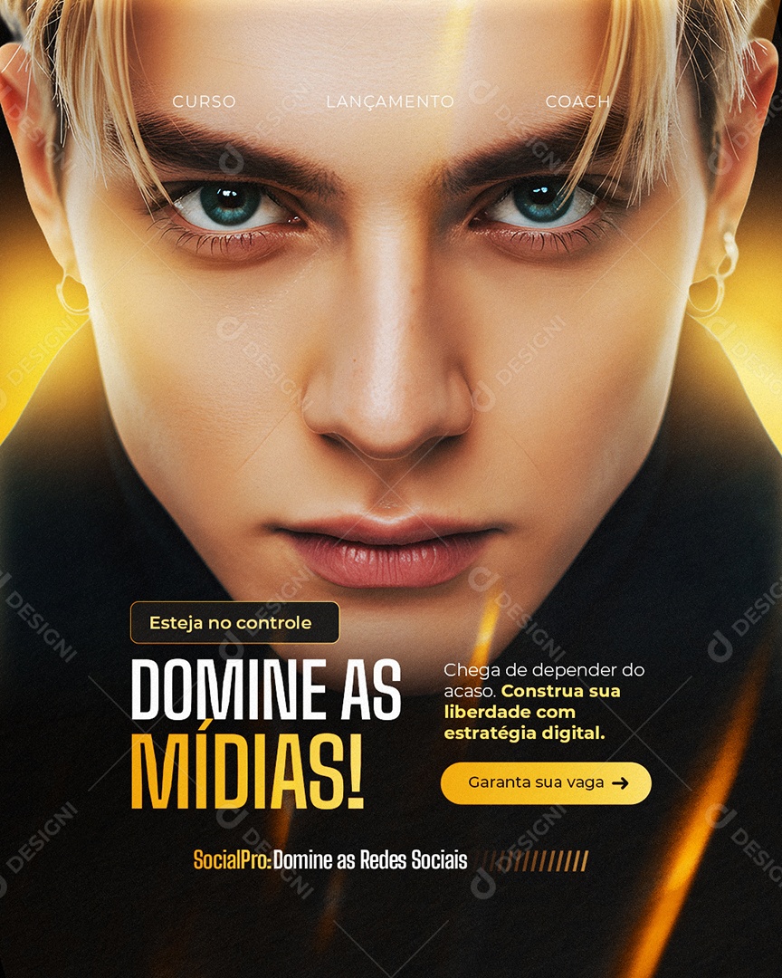 Lançamento Curso Esteja no Controle Domine as Mídias Social Media PSD Editável
