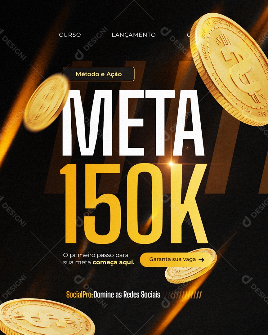 Lançamento Curso Método e Ação Social Media PSD Editável