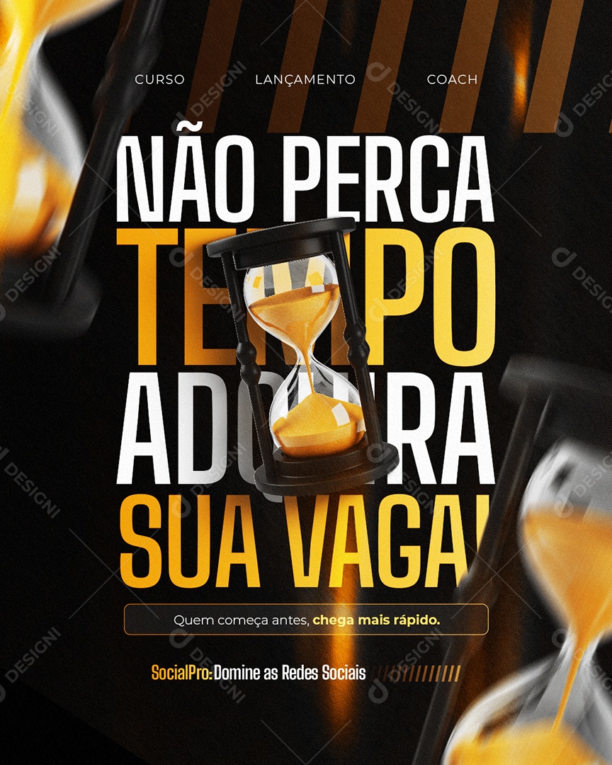 Lançamento Curso Não Perca Tempo Social Media PSD Editável