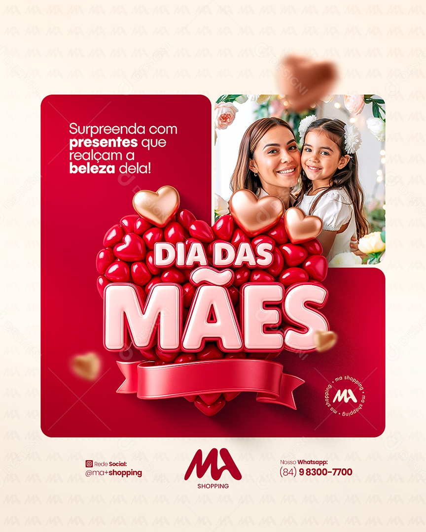 Dia Das Mães Surpreenda Com Presentes Social Media PSD Editável