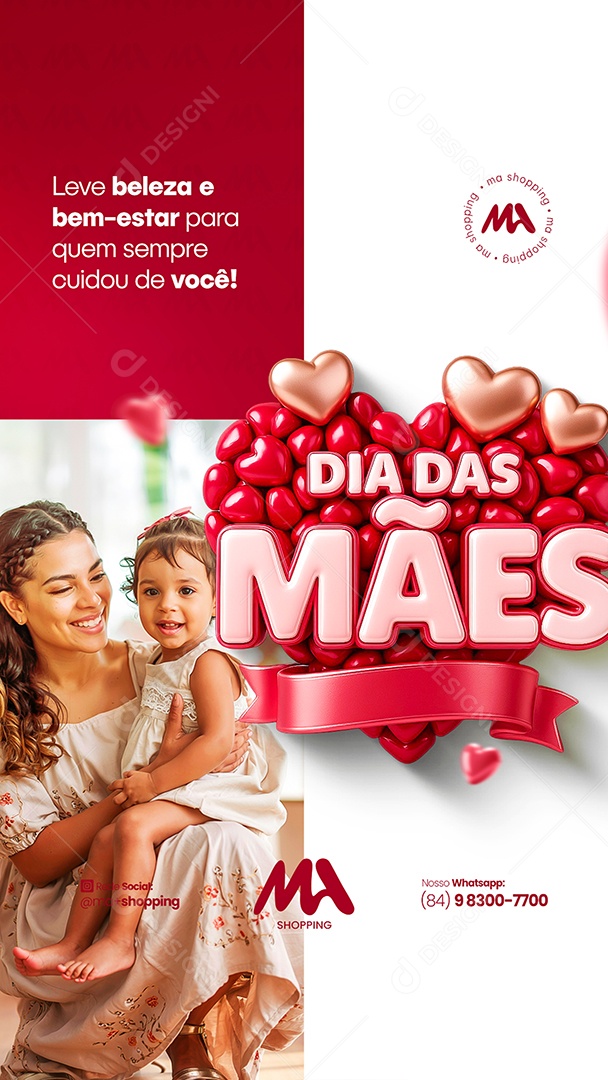Story Dia Mães Leve Beleza e Bem Estar Para Quem Sempre Cuidou de Você Social Media PSD Editável