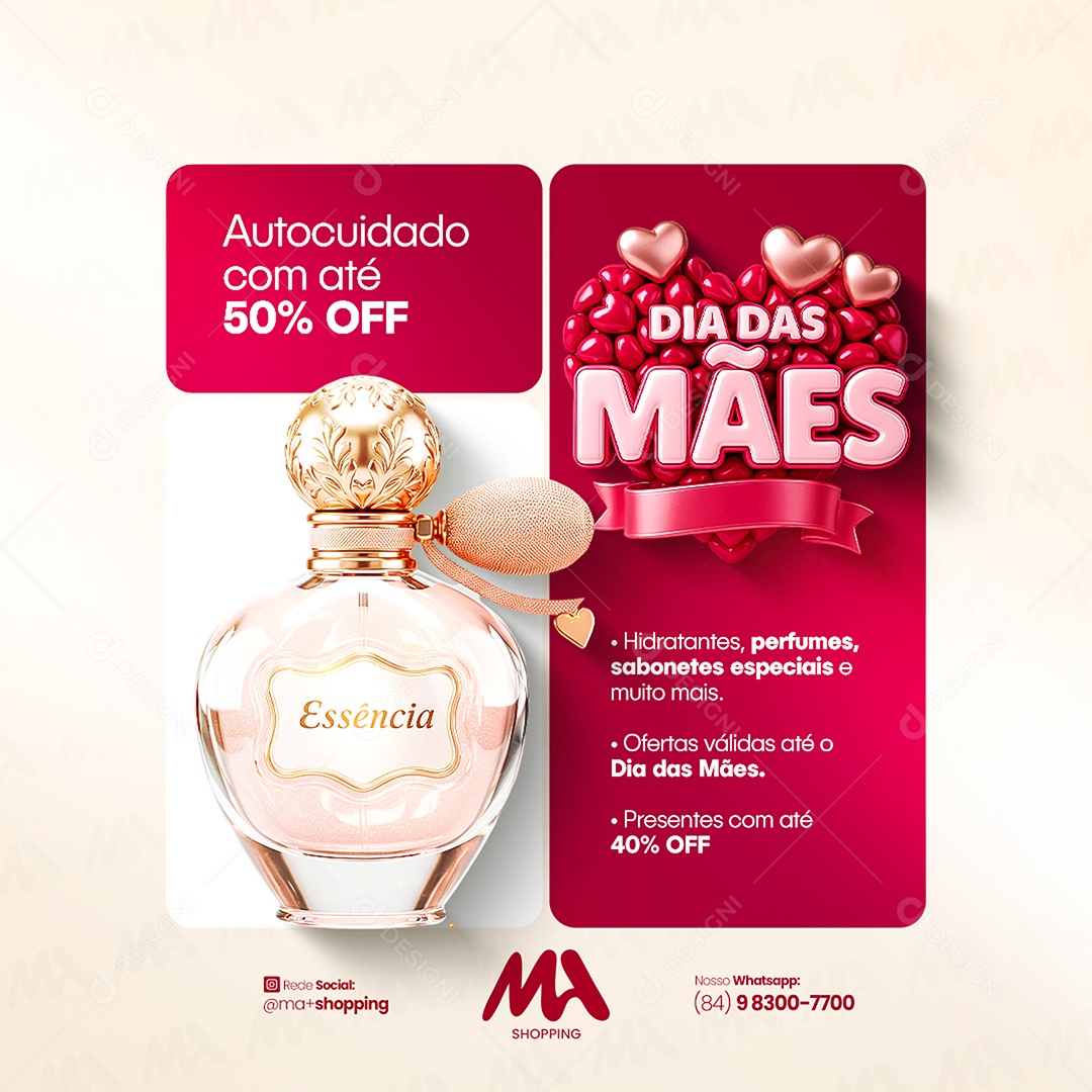 Story Oferta Dia Das Mães Autocuidado com Até 50% OFF Social Media PSD Editável