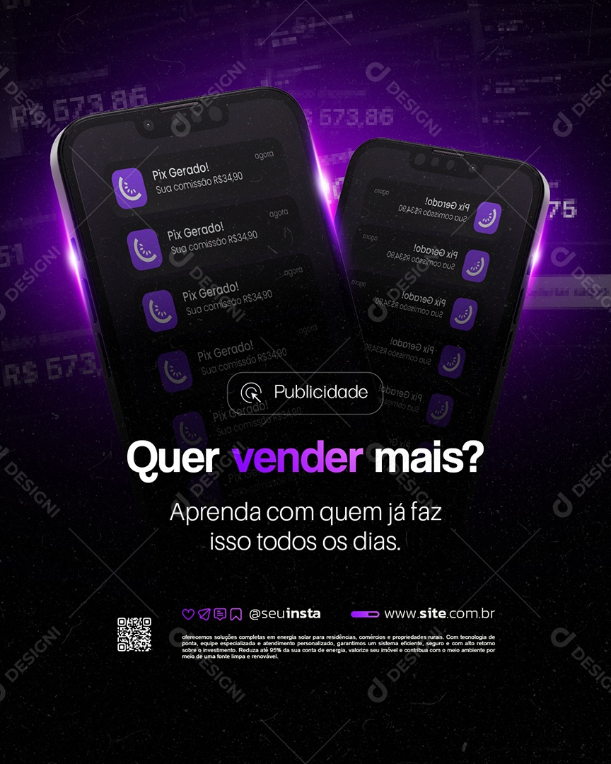 Marketing Digital Quer Vender Mais Social Media PSD Editável