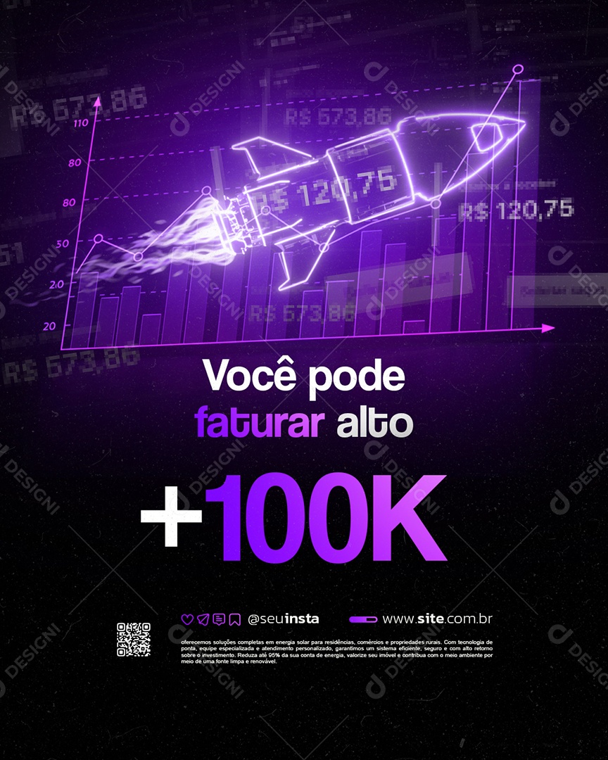 Marketing Digital Você Pode Faturar Alto Social Media PSD Editável