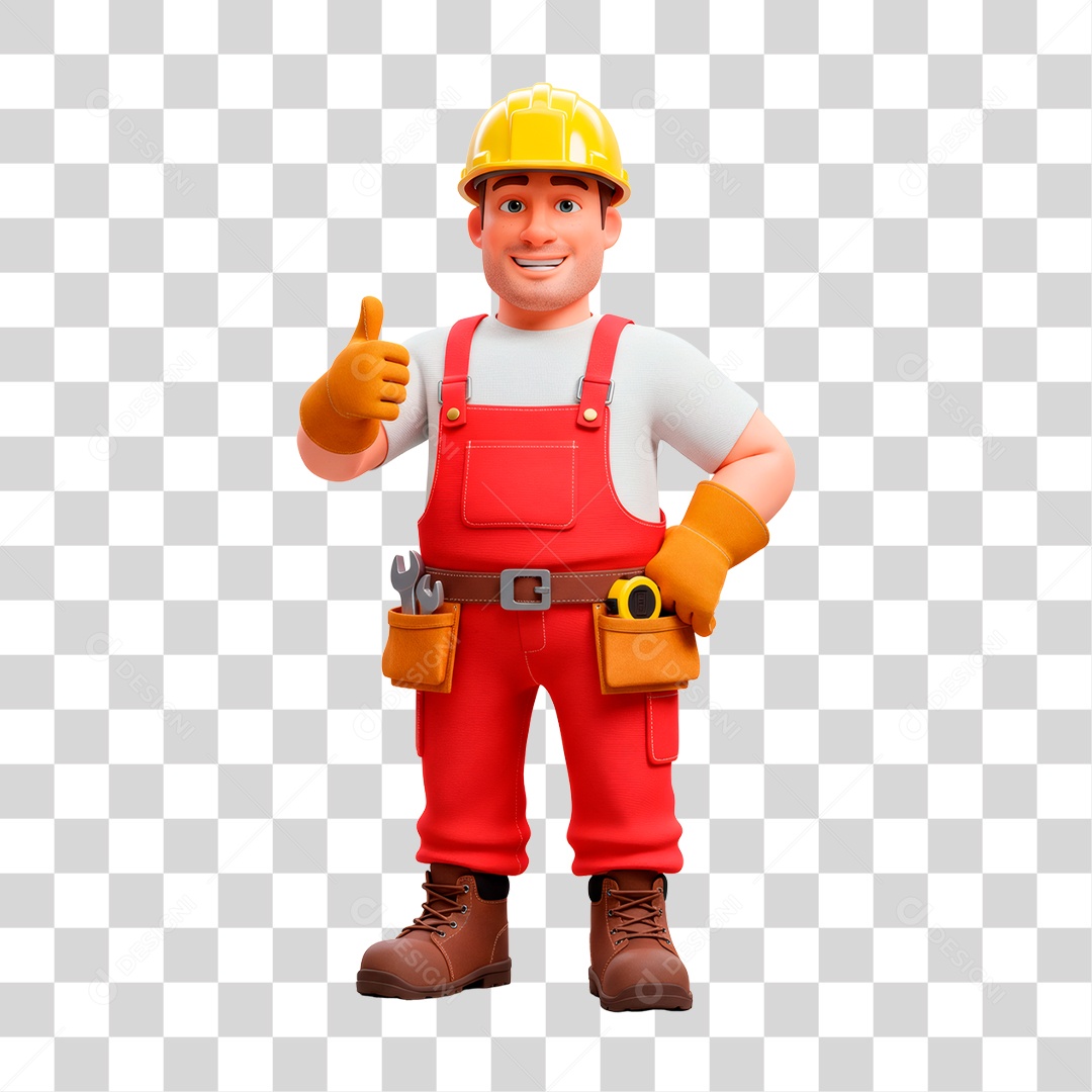 Personagem Pedreiro PNG Transparente