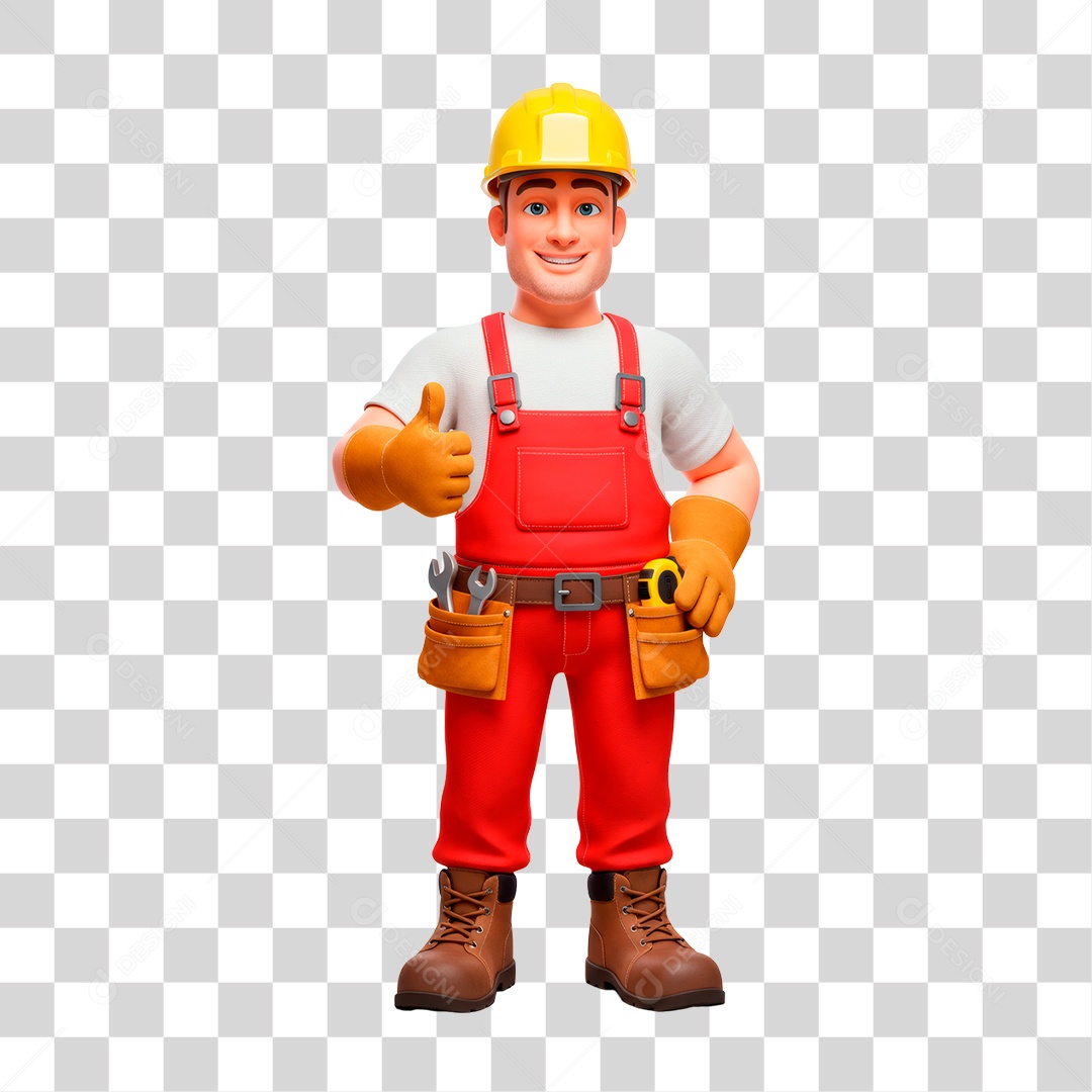 Personagem Pedreiro PNG Transparente