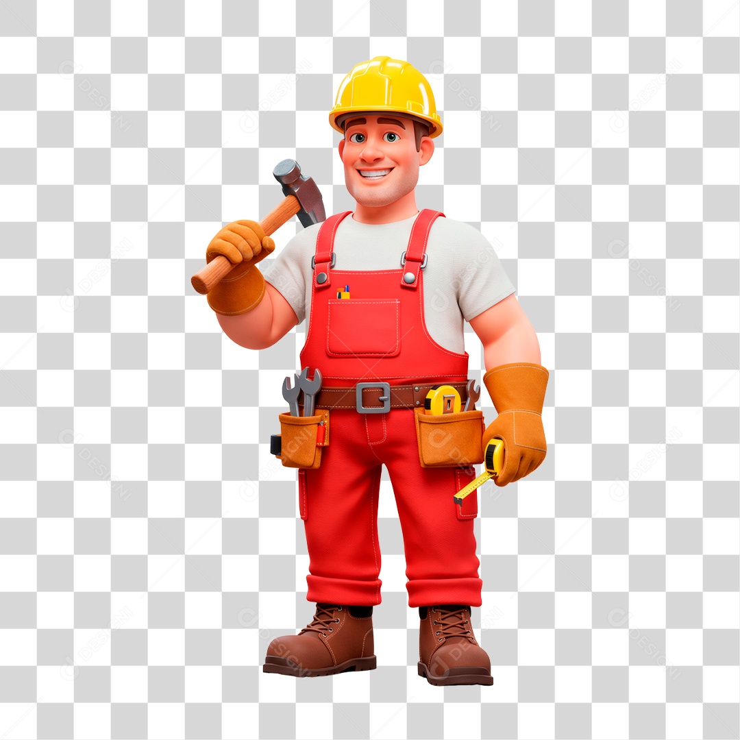 Personagem Pedreiro PNG Transparente