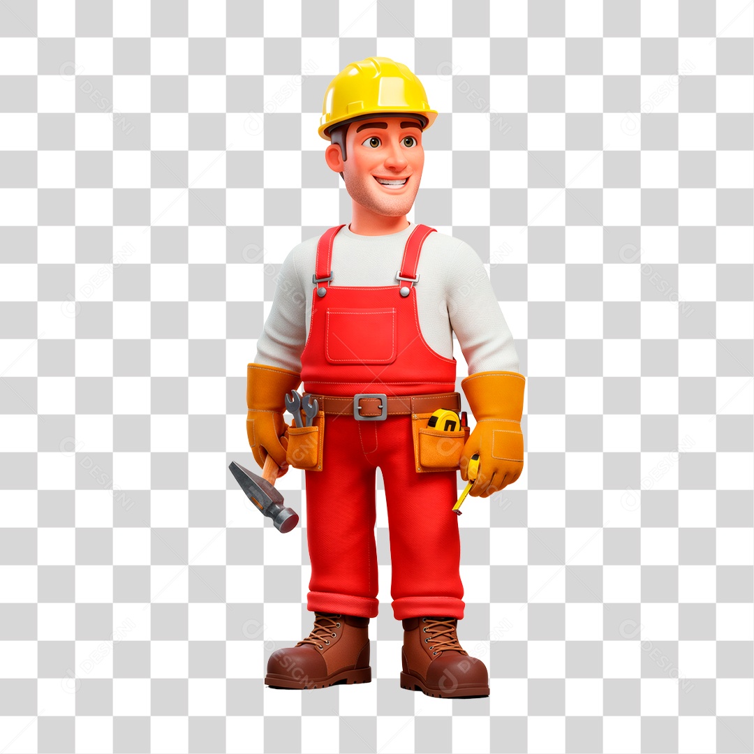 Personagem Pedreiro PNG Transparente