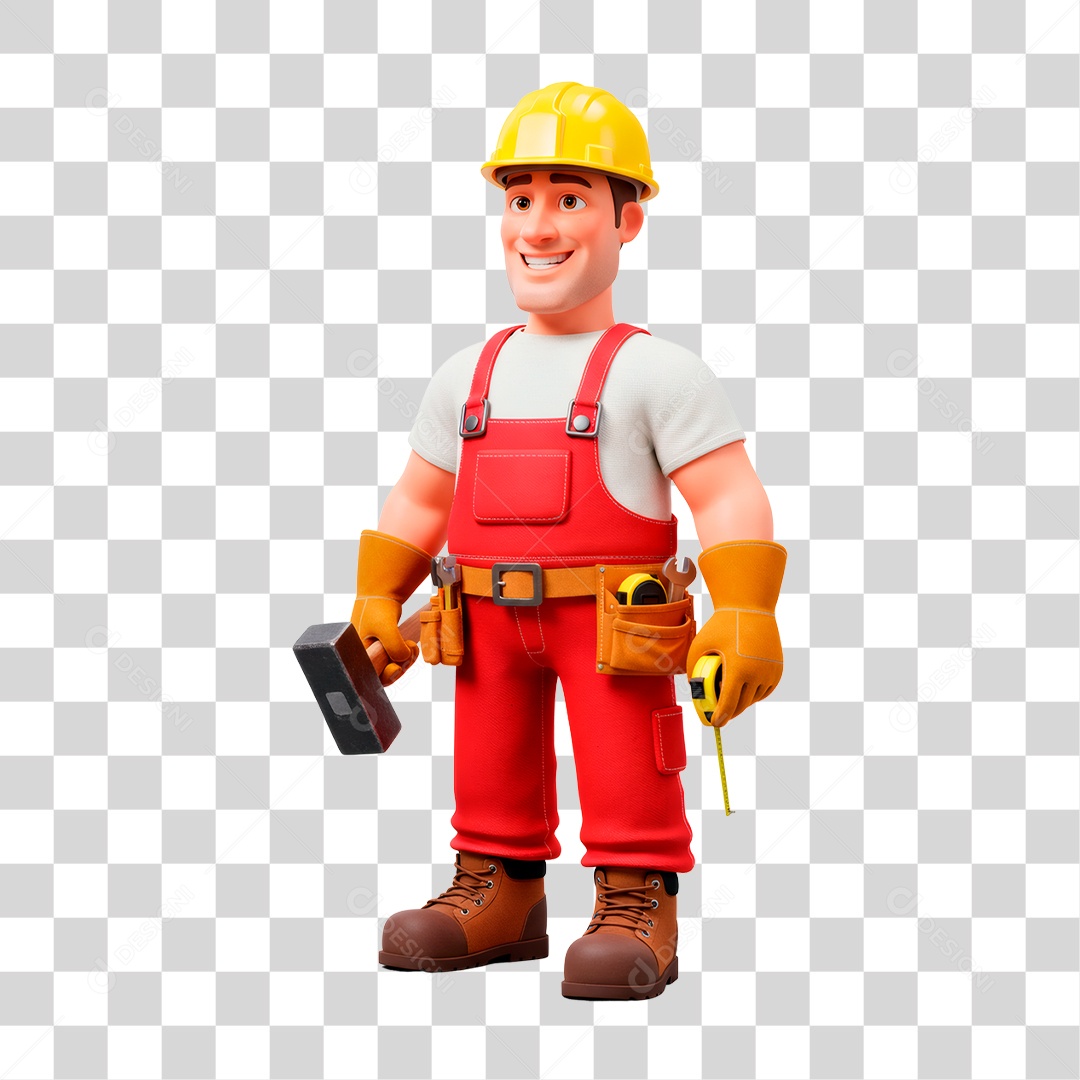 Personagem Pedreiro PNG Transparente