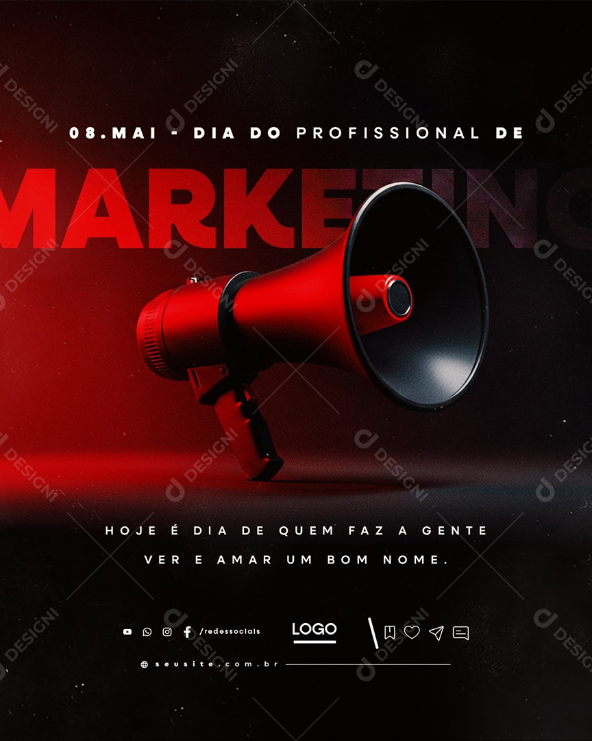 Dia do Profissional de Marketing 08 de Maio Social Media PSD Editável