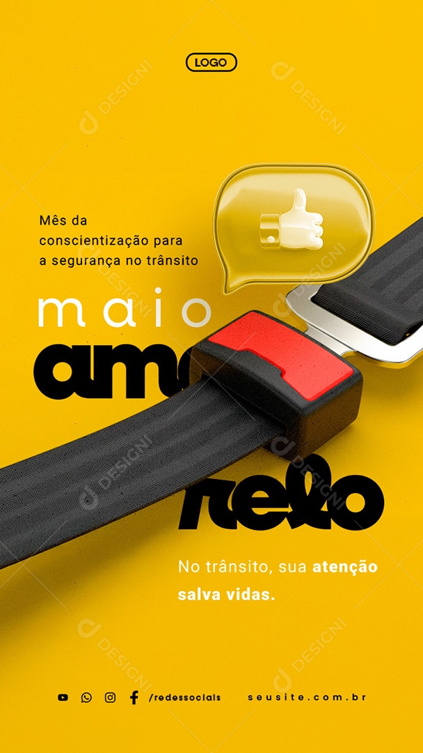 Story Maio Amarelo Mês da Conscientização Para a Segurança no Trânsito Social Media PSD Editável