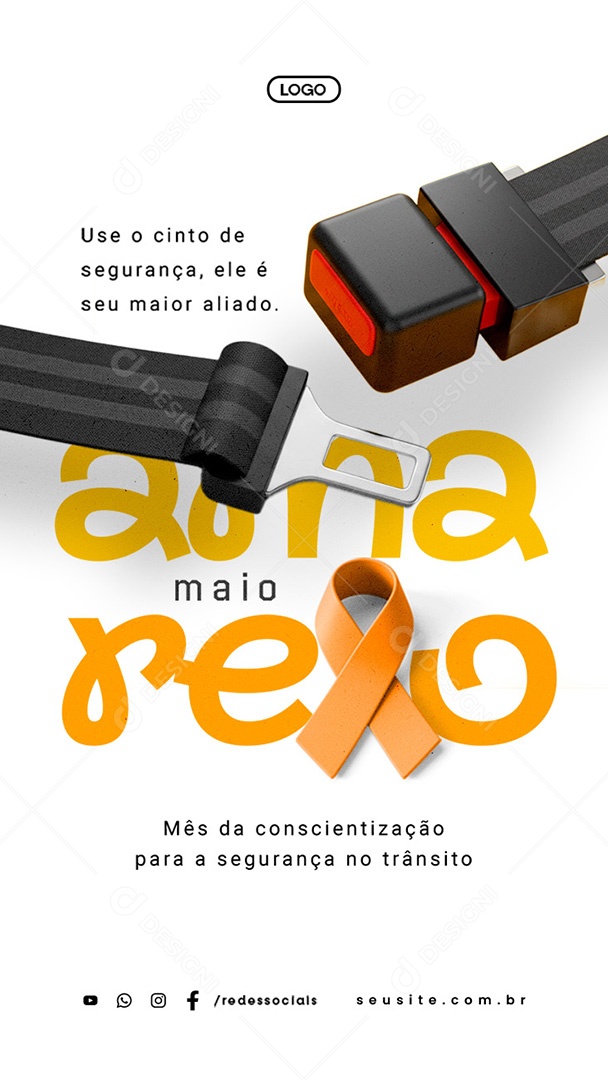 Story Maio Amarelo Use o Cinto de Segurança Social Media PSD Editável