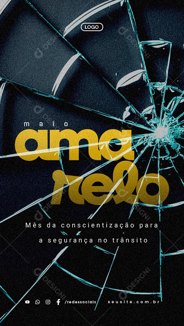 Story Maio Amarelo Mês da Conscientização Para a Segurança no Trânsito Social Media PSD Editável