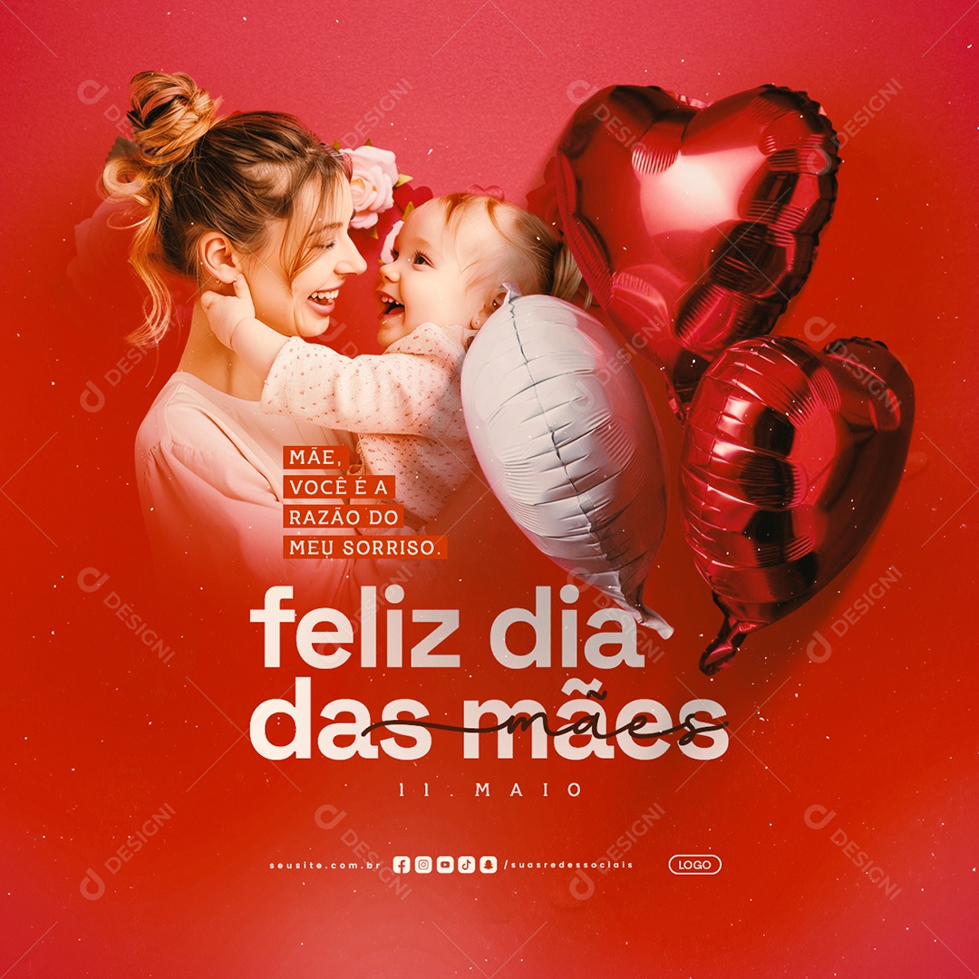 Feliz Dia das Mães 11 de Maio Social Media PSD Editável