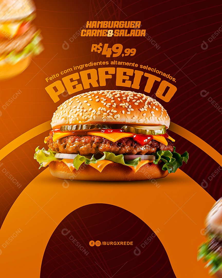 Hamburgueria Hambúrguer Perfeito Social Media PSD Editável