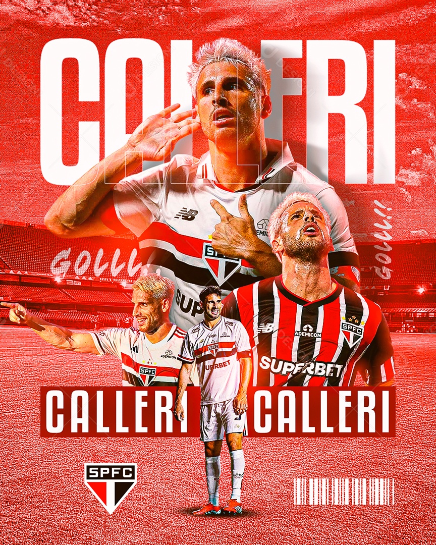 Futebol São Paulo Jogador Calleri Social Media PSD Editável