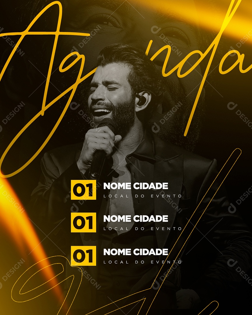 Flyer Agenda Social Media PSD Editável