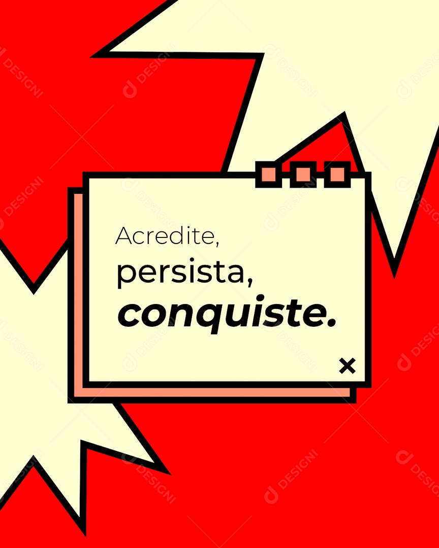 Frase Motivacional Acredite Persista Conquiste Social Media PSD Editável