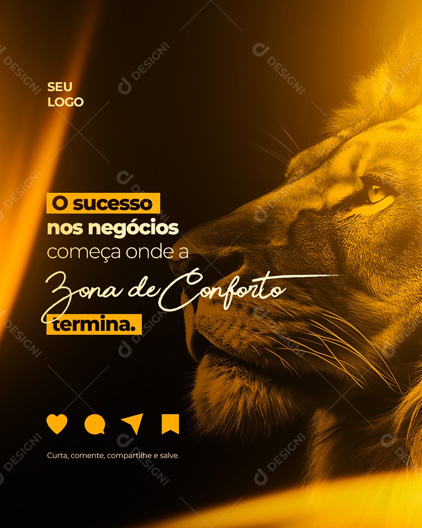 Frase Motivacional O Sucesso Nos Negócios Social Media PSD Editável