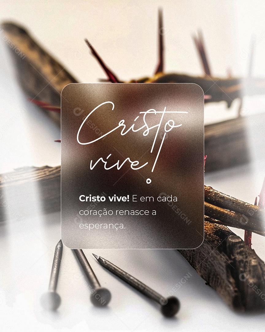 Cristo Vive Em Cada Coração Social Media PSD Editável