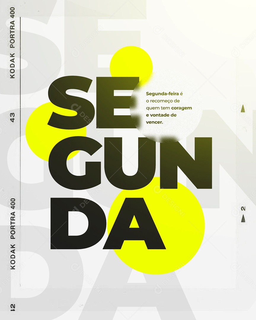 Frase Motivacional Bom Dia Segunda Feira é O Recomeço Social Media PSD Editável