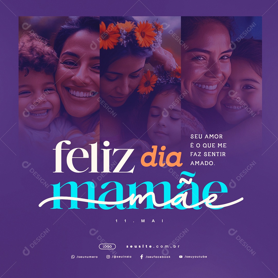 Social Media Feliz dia das Mães PSD Editável