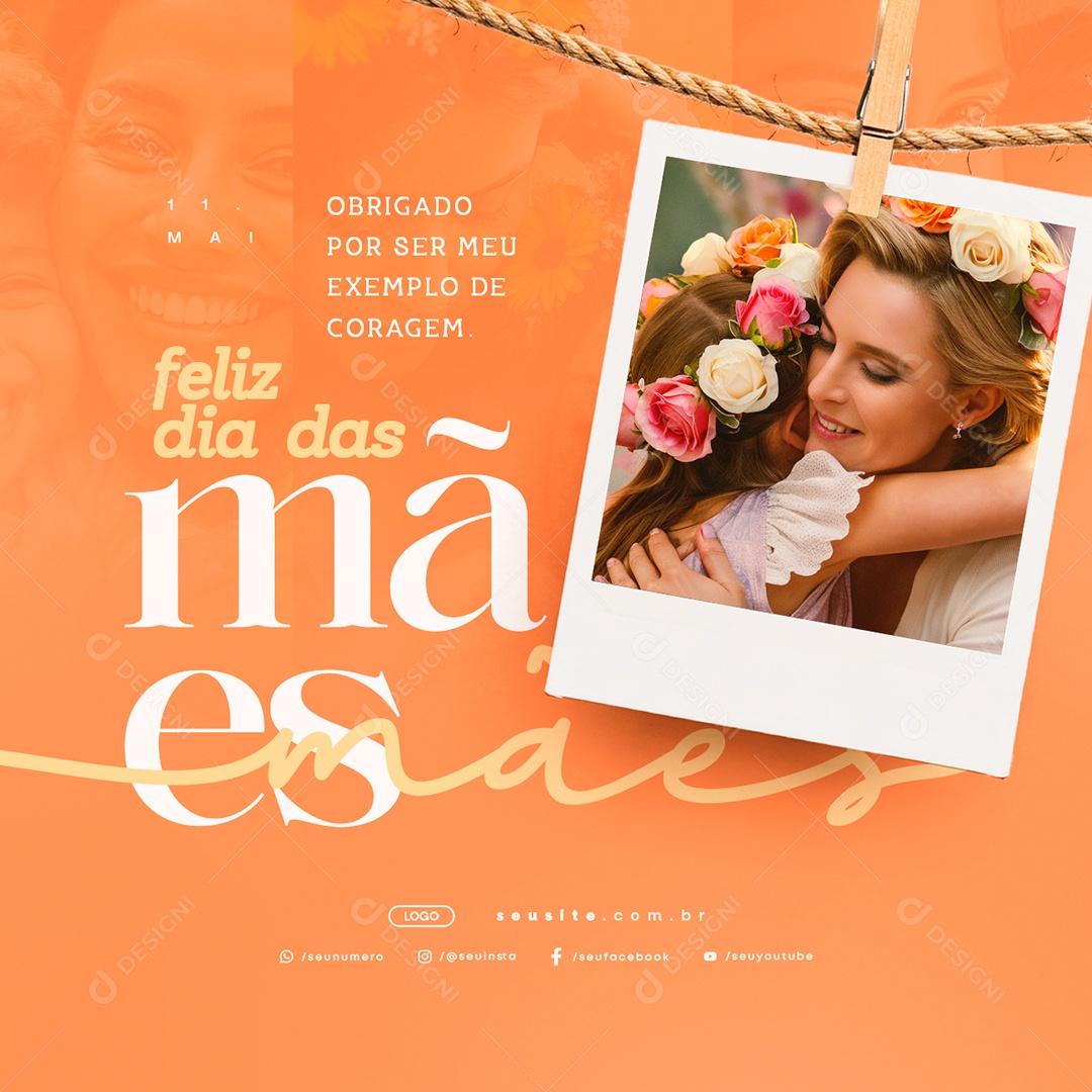 Feliz Dia das Mães 11 de Maio Social Media PSD Editável